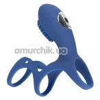 Насадка на пенис с вибрацией Smile Rechargeable Couples Sleeve, синяя - Фото №1