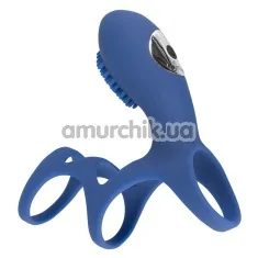 Насадка на пенис с вибрацией Smile Rechargeable Couples Sleeve, синяя - Фото №1