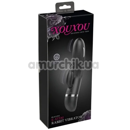 Вибратор с электростимуляцией XouXou E-Stim Rabbit Vibrator, черный