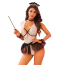 Костюм горничной JSY Sexy Lingerie 8309, белый: боди + головной убор + юбка + чокер + метелка - Фото №1