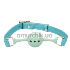 Кляп Liebe Seele Siren's Cove Lamb Leather Ball Gag With Velvet Lining, голубой - Фото №1
