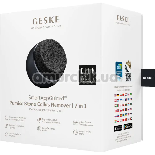 Шліфувальна пилка для стоп Geske Pumice Stone Callus Remover 7 in 1, чорна