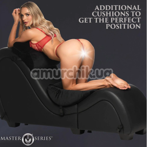 Кресло для секса Master Series Kinky Sex Chaise With Love Pillows, черное