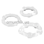 Набір з 3 ерекційних кілець Boss Series Triple C-Ring Set з кульками, прозорий - Фото №1