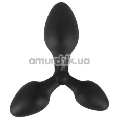 Тройная анальная пробка Black Velvets Training Triple Butt Plug, черная - Фото №1