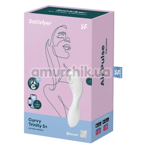 Симулятор орального сексу для жінок з вібрацією Satisfyer Curvy Trinity 5+, білий