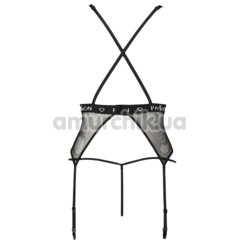 Комплект Passion Free Your Senses Mirajane Corset, чорний: корсет + трусики-стрінги