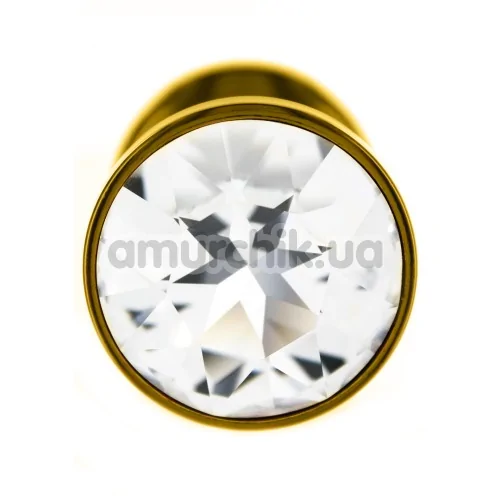 Анальна пробка з прозорим кристалом SWAROVSKI Anni Round T1, золота