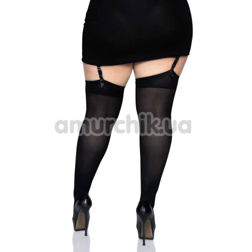 Панчохи Leg Avenue Opaque Nylon Thigh High Stockings, чорні