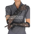 Рукавички Star Night Sparkle Rhinestone Fishnet Gloves, чорні - Фото №1