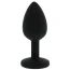 Анальна пробка з рожевим кристалом All Time Favorites Silicone Diamond Anal Plug, чорна - Фото №2