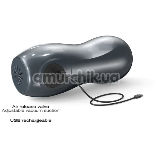 Мастурбатор з вібрацією і всмоктуванням Dorcel Blowjoy Vibe, сірий