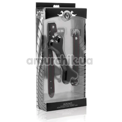 Кляп Master Series Hound Adjustable Dog Bone Gag, чорний