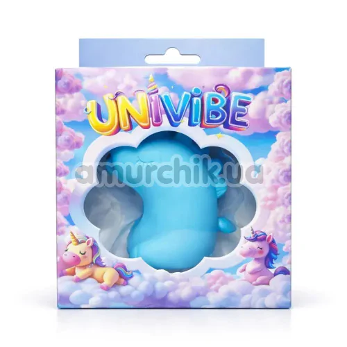 Симулятор орального секса для женщин с вибрацией Univibe Sexy Unicorn, голубой