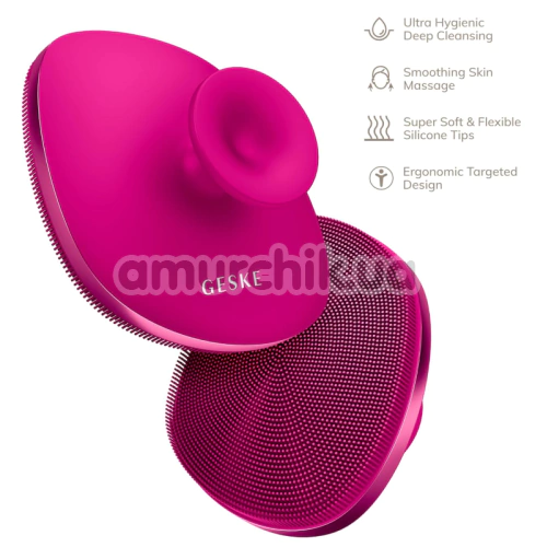 Щетка для тела Geske Body Brush 4 in 1 Suction Mount Metal, розовая