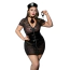 Костюм полицейской JSY Sexy Lingerie P61119, черный: платье + галстук + головной убор + наручники - Фото №1