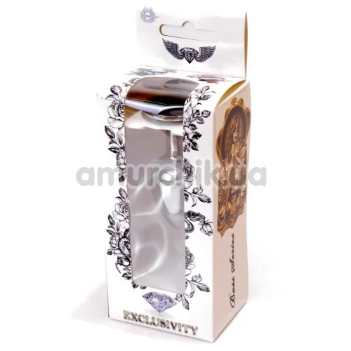 Анальна пробка з чорним кристалом Exclusivity Jewellery Silver Plug, срібна