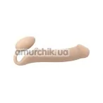 Безпасковий страпон Strap-On-Me Silicone Bendable Strap-On XL, тілесний - Фото №1