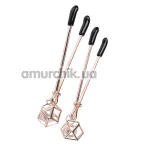 Зажимы для сосков Sex & Mischief Brat Pearl Nipple Clips, золотые - Фото №1