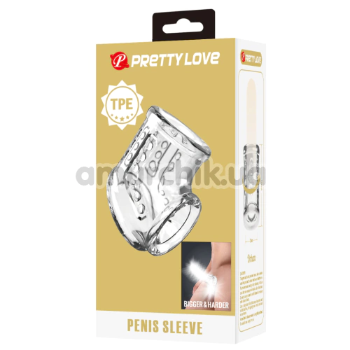 Насадка на пеніс Pretty Love Penis Sleeve Orhan, прозора