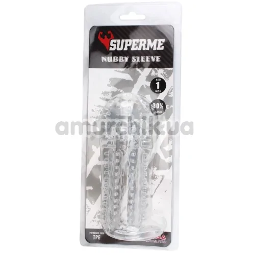 Насадка на пенис Superme Nubby Sleeve, прозрачная