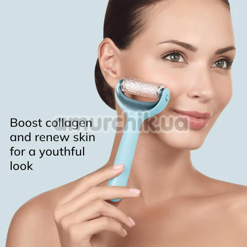 Массажер-роллер для лица и тела с микроиглами Geske MicroNeedle Face & Body Roller 8 in 1, бирюзовый