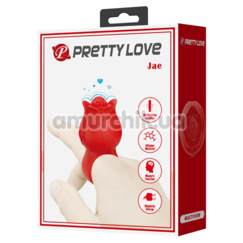Вібратор на палець Pretty Love Jae, червоний
