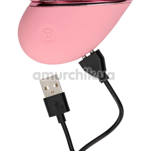 Клиторальный вибратор с пульсацией Loveline Tapping Heart Vibrator, розовый