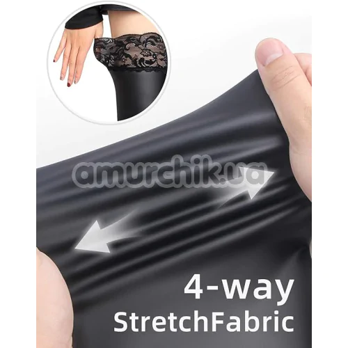 Чулки Star Night Stockings Striped Trim, черные