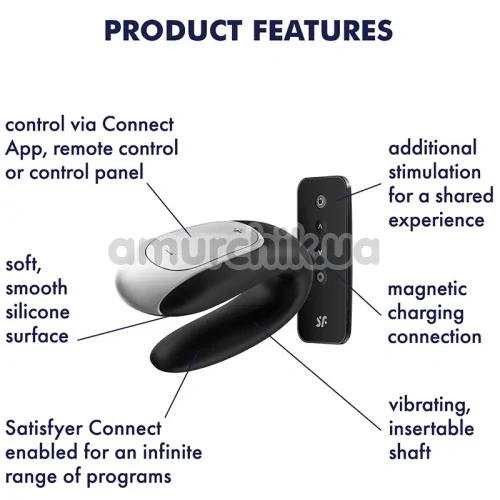 Вибратор Satisfyer Double Fun Partner Vibrator, черный