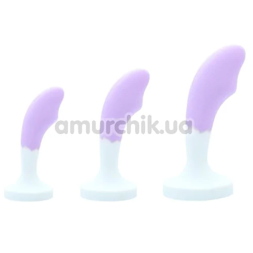 Анальна пробка з прозорим кристалом Diamond Anal Trainer Small, біло-фіолетова