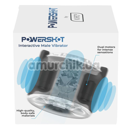 Інтерактивний мастурбатор з вібрацією Kiiroo Powershot, прозорий