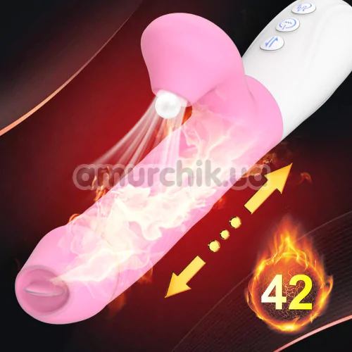 Вібратор з підігрівом Boss Silicone Vibrator USB 7, темно-рожевий