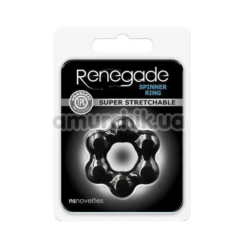 Эрекционное кольцо Renegade Spinner Ring Super Stretchable, чёрное