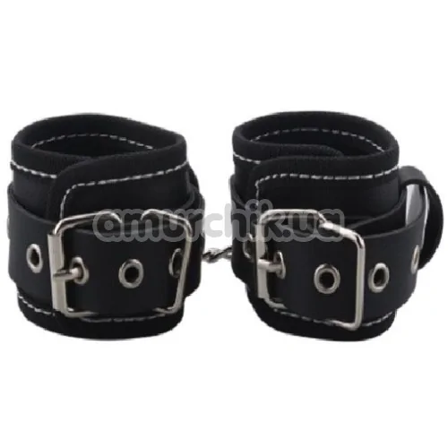 Фіксатори для рук Handcuffs Woven Belt Edge Sealing With Chain, чорні