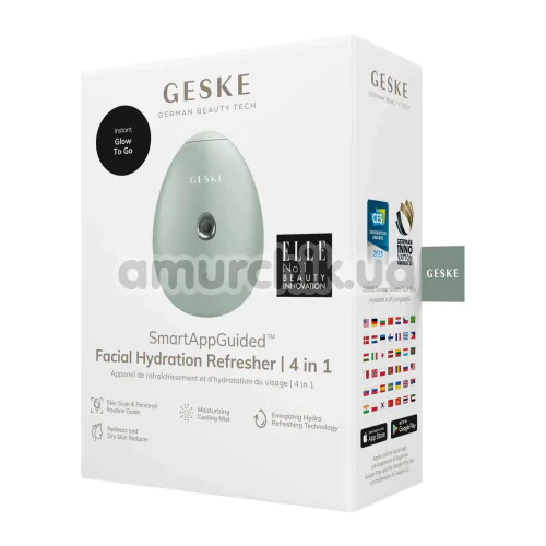 Увлажнитель для кожи лица Geske Facial Hydration Refresher 4 in 1 Oval, зеленый