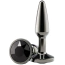 Анальная пробка с черным кристаллом Rear Assets Metal Plug S Tapered, черная - Фото №1
