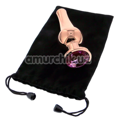 Анальна пробка з рожевим кристалом Gleaming Love Small Pleasure Plug, рожева