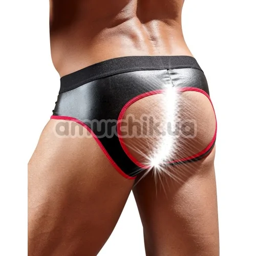 Труси чоловічі з відкритими сідницями Svenjoyment Underwear Jock 2120216, чорно-червоні