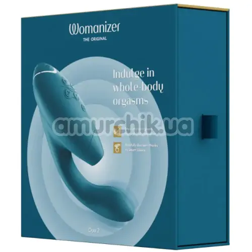 Вібратор Womanizer Duo 2, бірюзовий