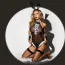 Костюм зайчика JSY Sexy Lingerie черный: боди + чулки + ушки + манжеты - Фото №2