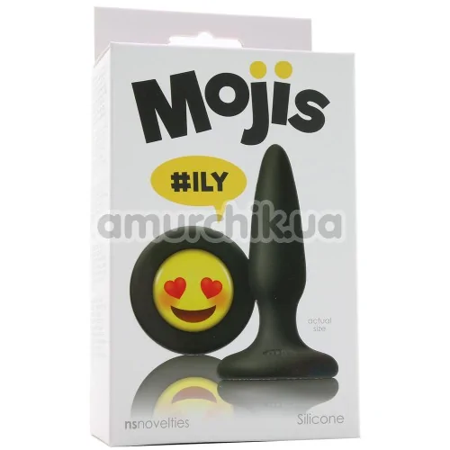Анальная пробка Mojis ILY, чёрная