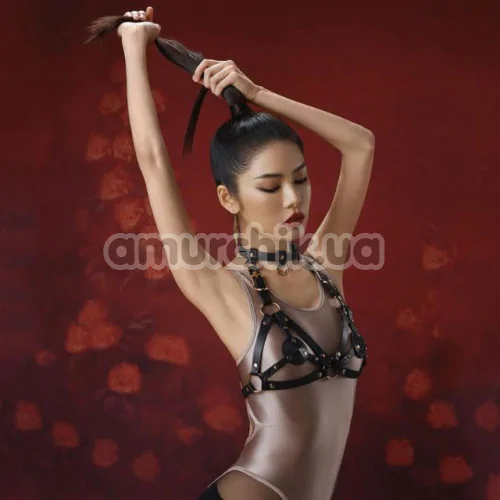 Комплект Lockink Sevanda Queen Sheba Set, черно-розовый: портупея + страпон-гартеры + фаллоимитатор