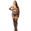 Комплект Star Night Sinful Luxe Diamond Fishnet Set, черный: бюстгальтер + пояс для чулок + перчатки + трусики-стринги + чулки - Фото №4