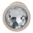 Анальная пробка с прозрачным кристаллом Exclusivity Jewellery Pearl Gold Plug М, золотая - Фото №2