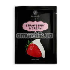 Массажный лубрикант с согревающим эффектом Secret Play Strawberry with Cream - клубника со сливками, 10 мл - Фото №1