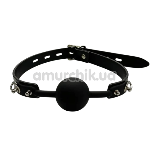 Кляп DS Fetish Mouth Silicone Ball Gag, чорний - Фото №1