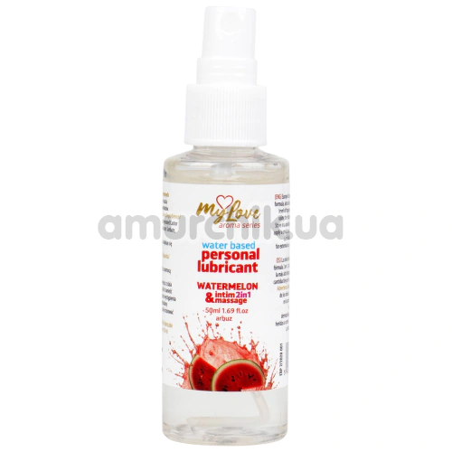 Масажний лубрикант MyLove Aroma Series Personal Lubricant 2in1 Watermelon - кавун, 50 мл - Фото №1