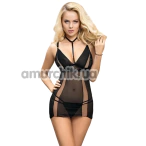 Комплект Star Night Nightgown Sheer Mesh Babydoll, чорний: пеньюар + трусики-стрінги - Фото №1