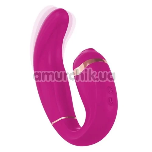 Вибратор с вакуумным стимулятором Adrien Lastic Exploring Senses My G, розовый
